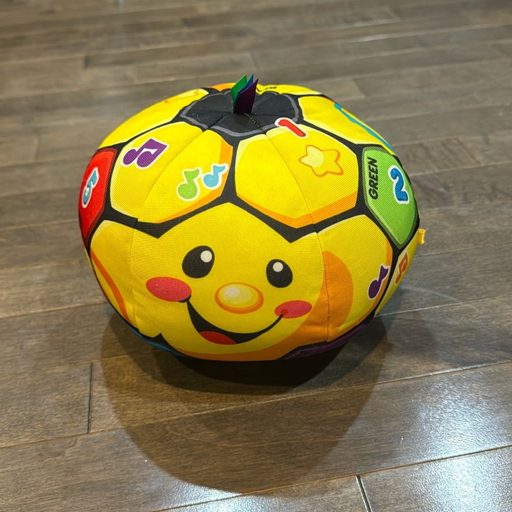 Fisher Price Yellow Soccer Ball Plush Learning Educational Toy